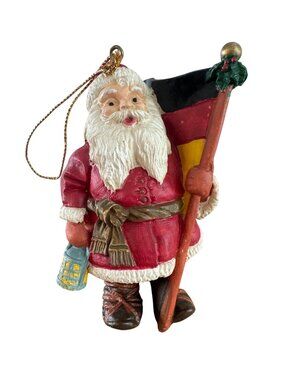 vintage Santa Claus Ornament With German Flag  Christmas Decoration Figurine